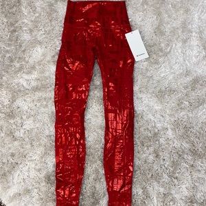 NEW W TAGS Lululemon red print leggings